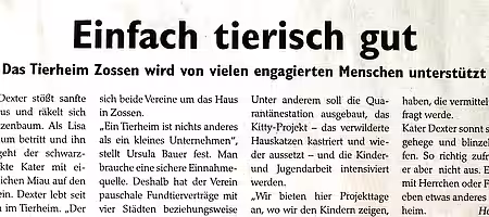 Wochenspiegel Zossen | 30. März 2016 | "Einfach tierisch gut"